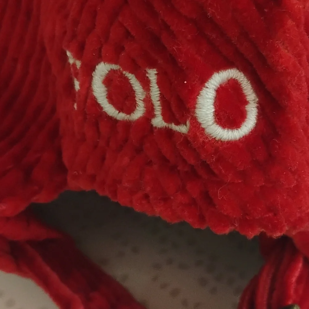 Polo By Ralph Lauren Kids Teddy Bear Christmas Tree Corduroy Hat Cap 8-20 - Picture 5 of 7